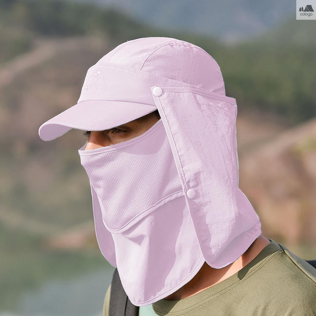 cologo&Unisex Multifunctional Sun Visor Hat 360° Sunscreen Removable Face Cover Neck Flap
