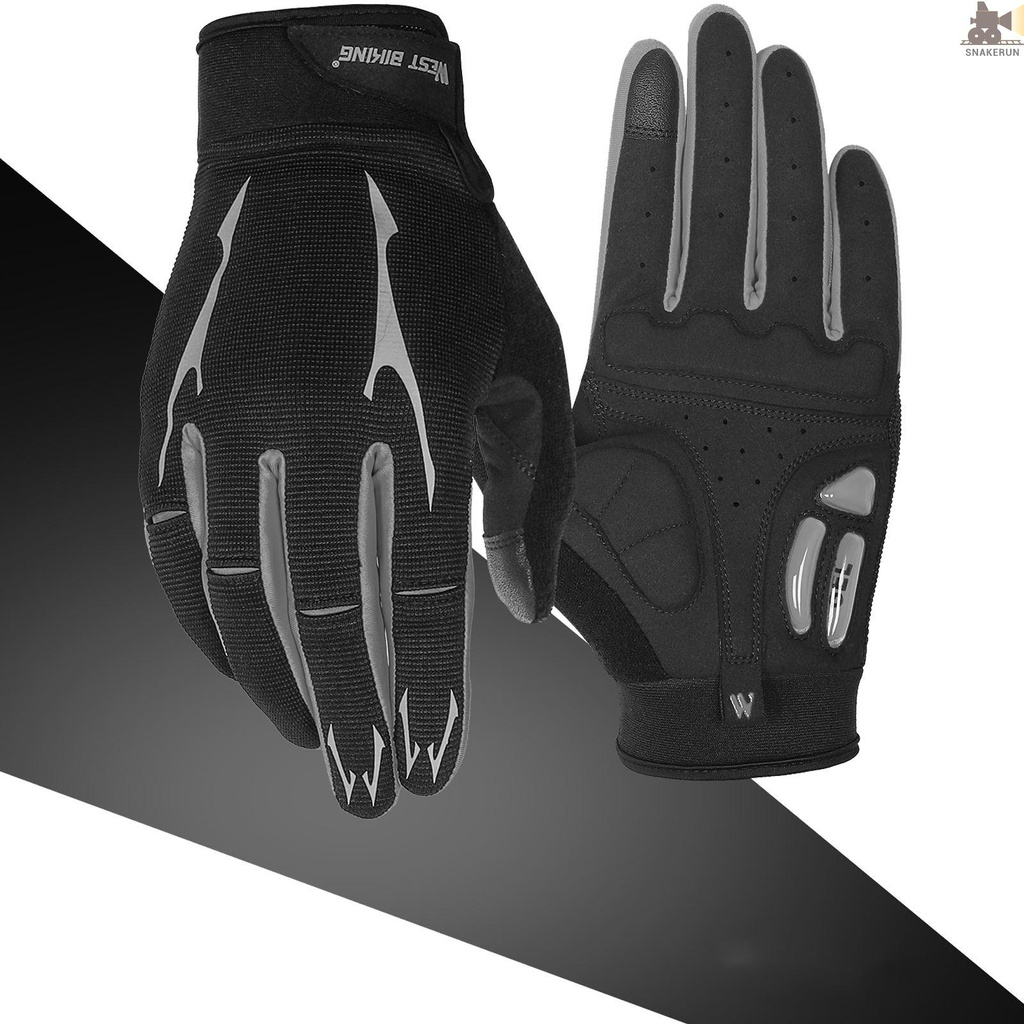 Snakerun Mountain Bike Gloves Full Finger Touch Screen Gloves Antiskid Cycling Gloves Wear