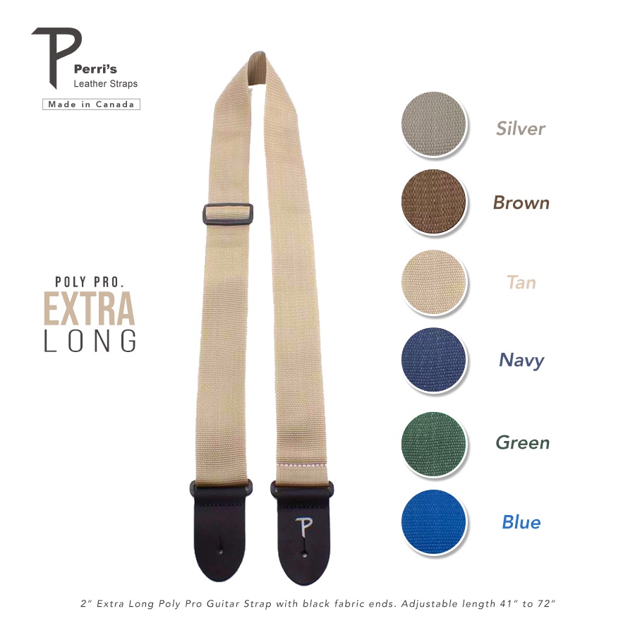 Perri's "Poly Pro. Extra Long" Guitar Strap สายสะพายกีตาร์โพลิเอสเตอร์