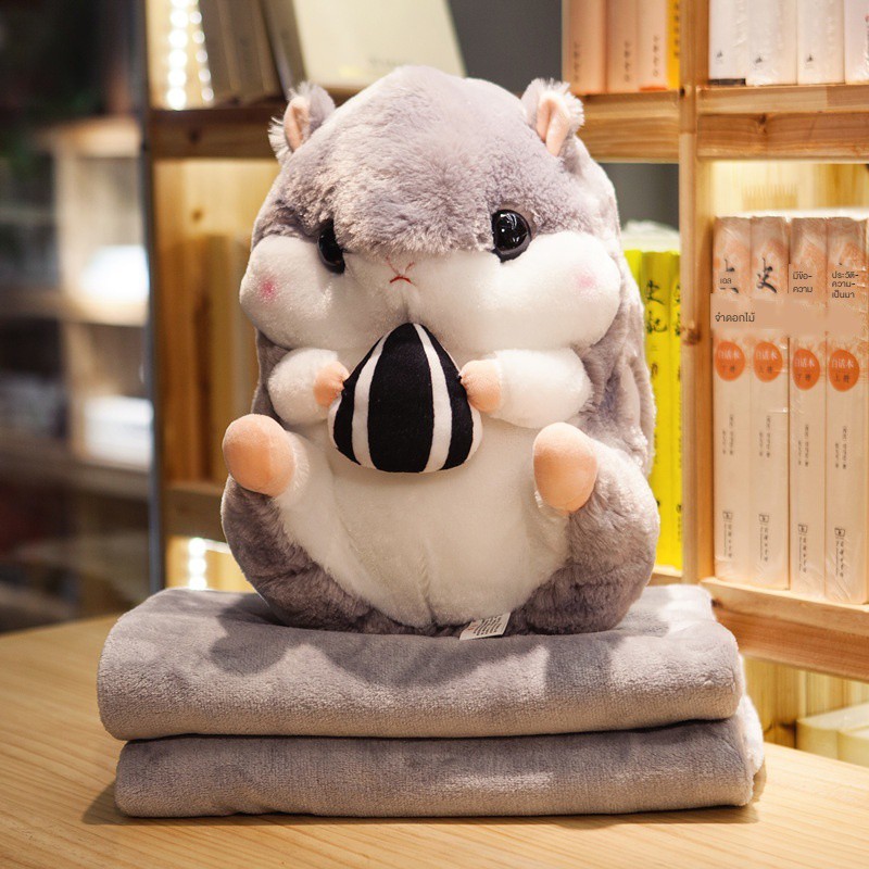 【ลดกระหน่ำ】Hamster hand warmer pillow quilt dualuse car office nap