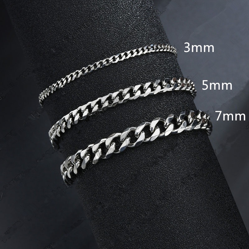 2022 New Trendy Cuban Chain Men Bracelet Classic Stainless Steel 357mm