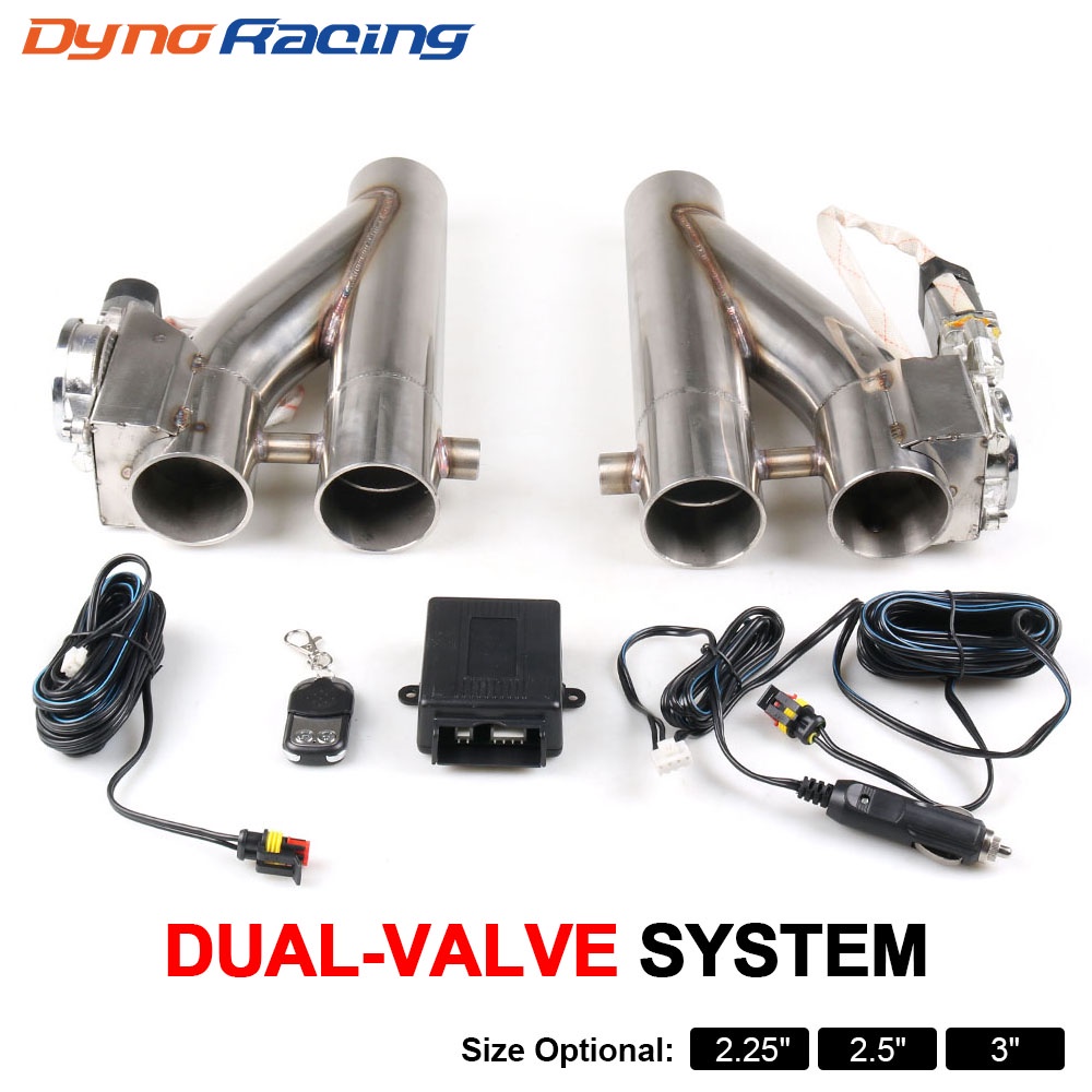 2.25 2.5 3 Double Electric Exhaust Cutout Kit Y pipe Exhaust Control
