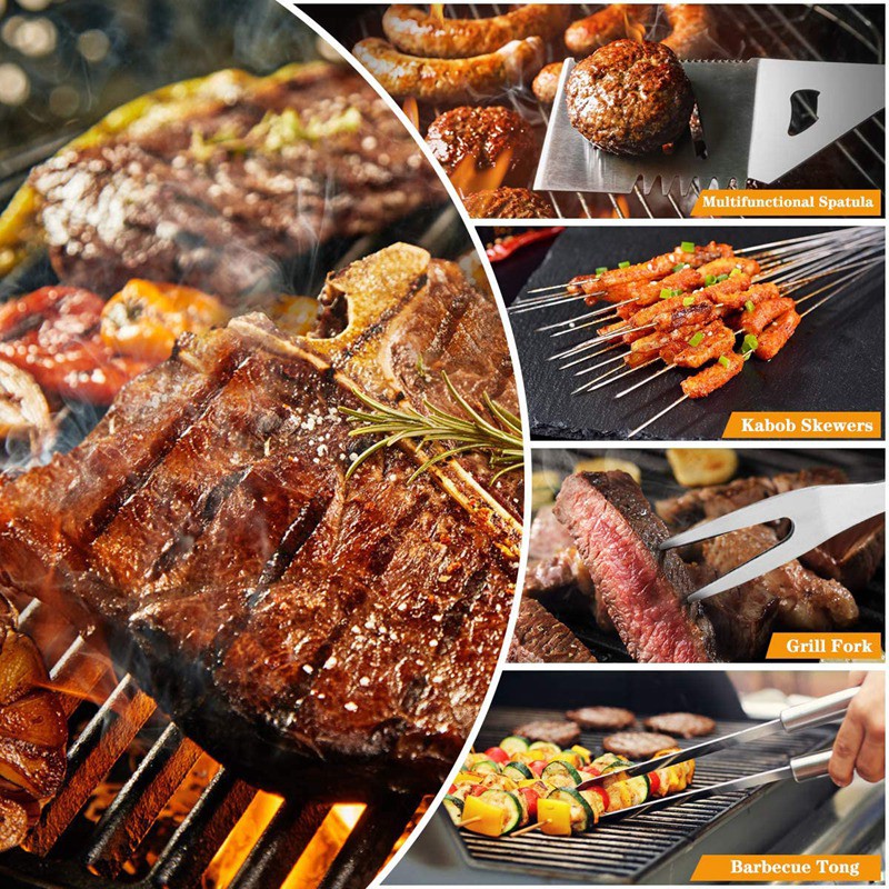 20pcs Barbecue Utensils, Stainless Steel Kit Tools Kitchen Sets 本格派ま！