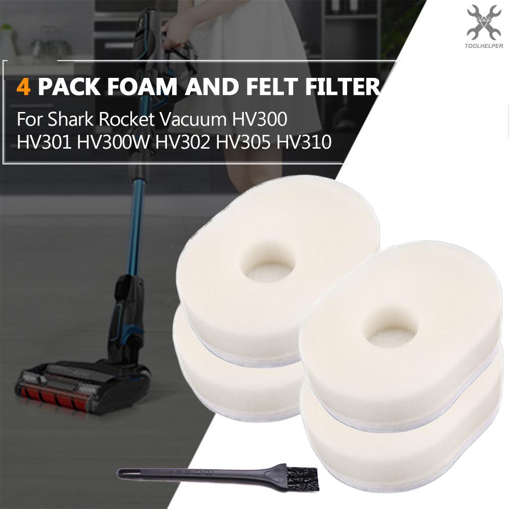 T & H แผ่นโฟมกรองฝุ่น 4 แพ็คสําหรับ Shark Rocket Vacuum Hv 300 Hv 301