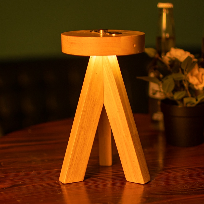 led rechargeable bar table lamp creative wood lamp desktop atmosphere