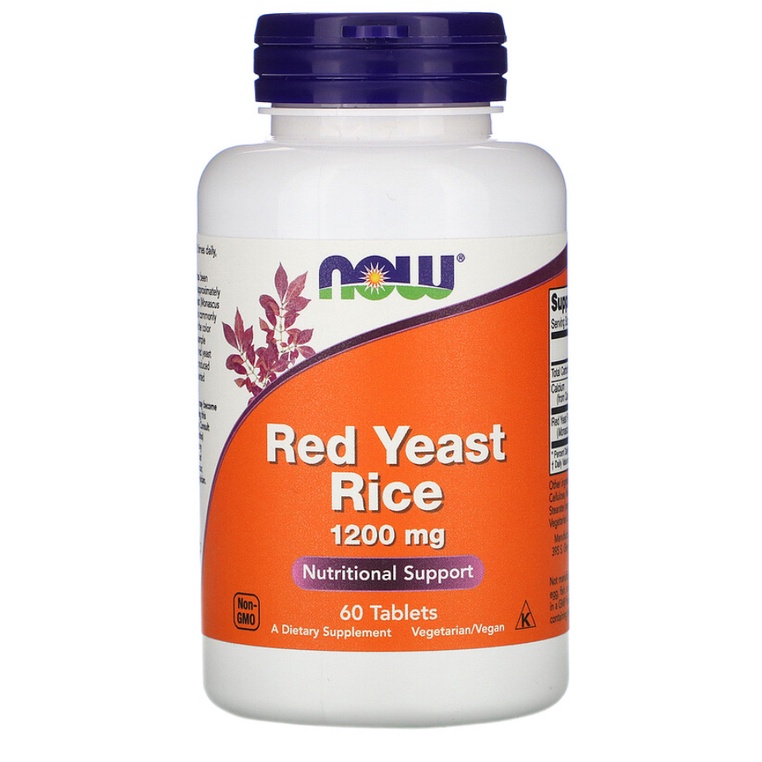 Now Foods Red Yeast Rice 1200 mg 60 Tablets vitaminsale ThaiPick