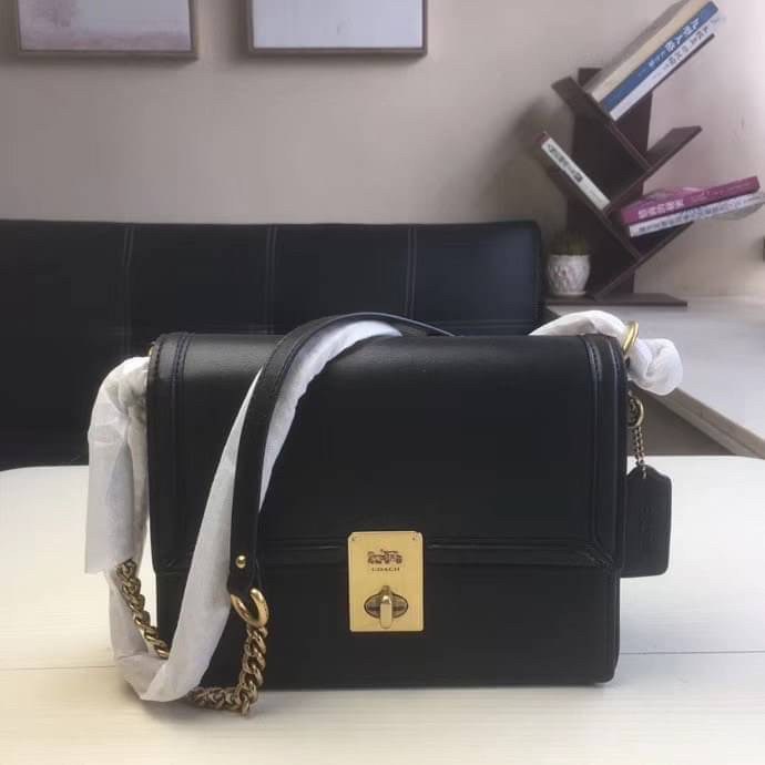 Coach Hutton Shoulder Bag refined calf leather Shopee Thailand