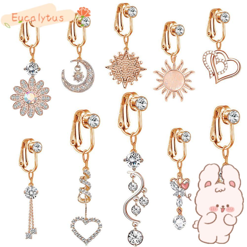 EUTUS Star Heart Fake Belly Rings Earring Clip Body Jewelry Belly Button Rings Clip On Umbilical