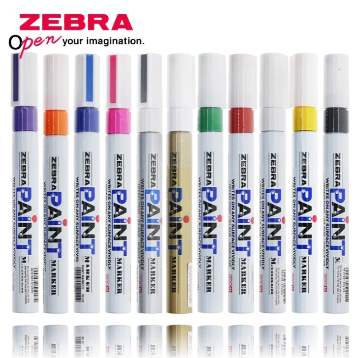 ZEBRA Paint Marker ปากกาเพ้นท์ MOP200 (ขายเป็นกล่อง 10 ด้าม) คละสีได้