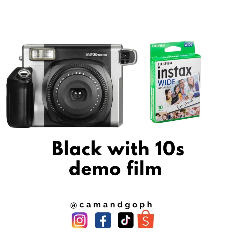 Fujifilm Instax Wide 300 Black Tofee White Instant Camera | Shopee Thailand