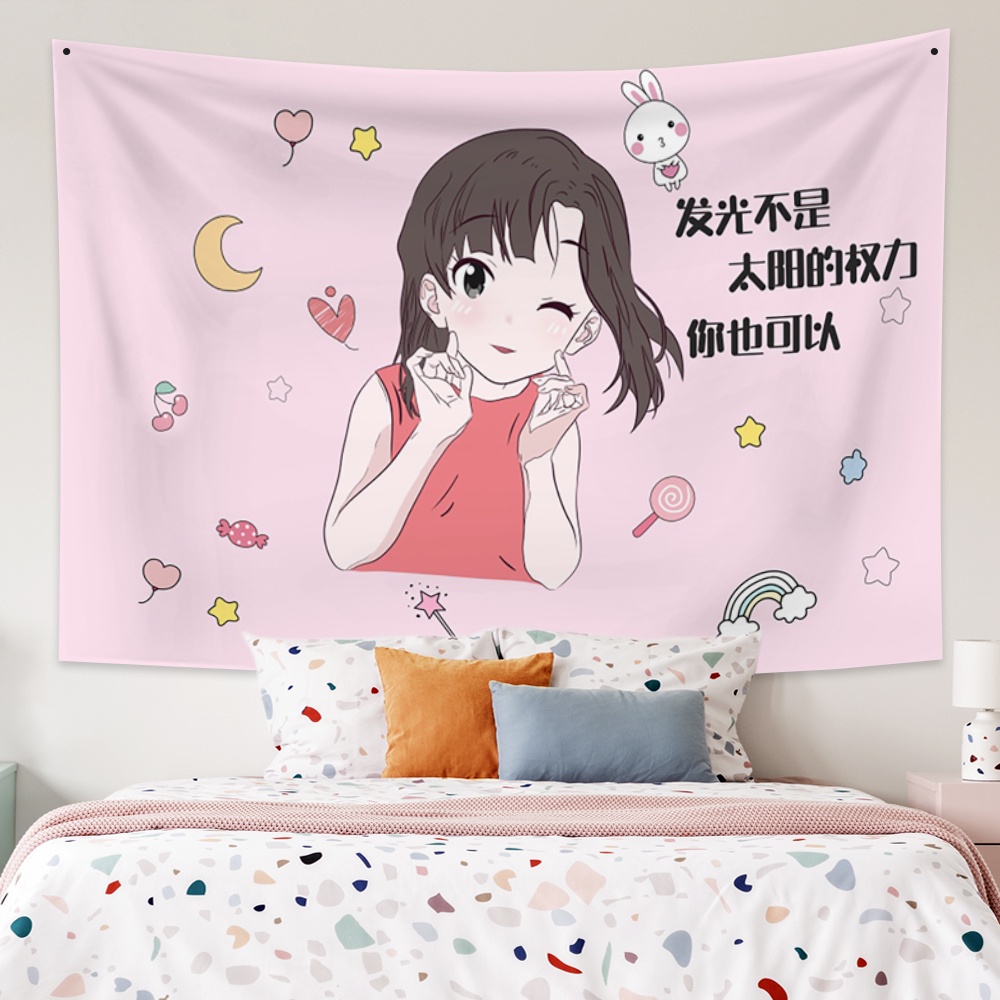 พรมแขวนผนัง Cartoon Tapestry Anime Wall Hanging Aesthetic Sailor Moon