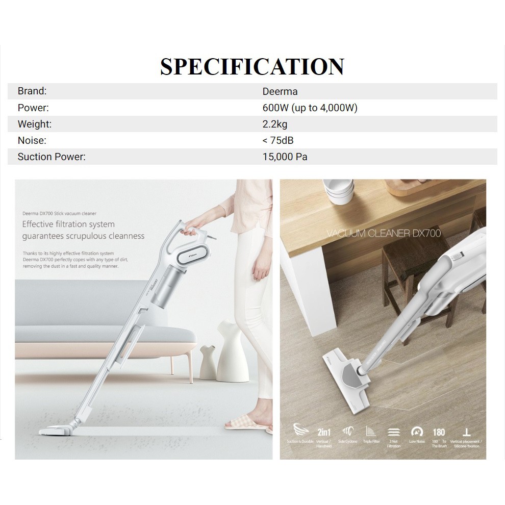 เครื่องดูดฝุ่น Deerma พลังไซโคลน (Deerma Vacuum Cleaner with Cyclone