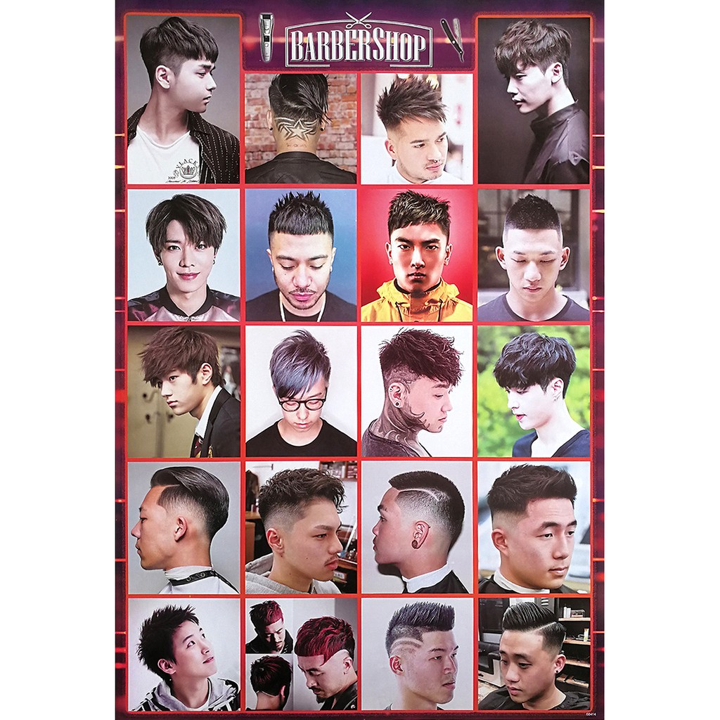 โปสเตอร์ ทรงผมชาย Men's Hairstyles Poster 24”x35” Inch Fashion Barber