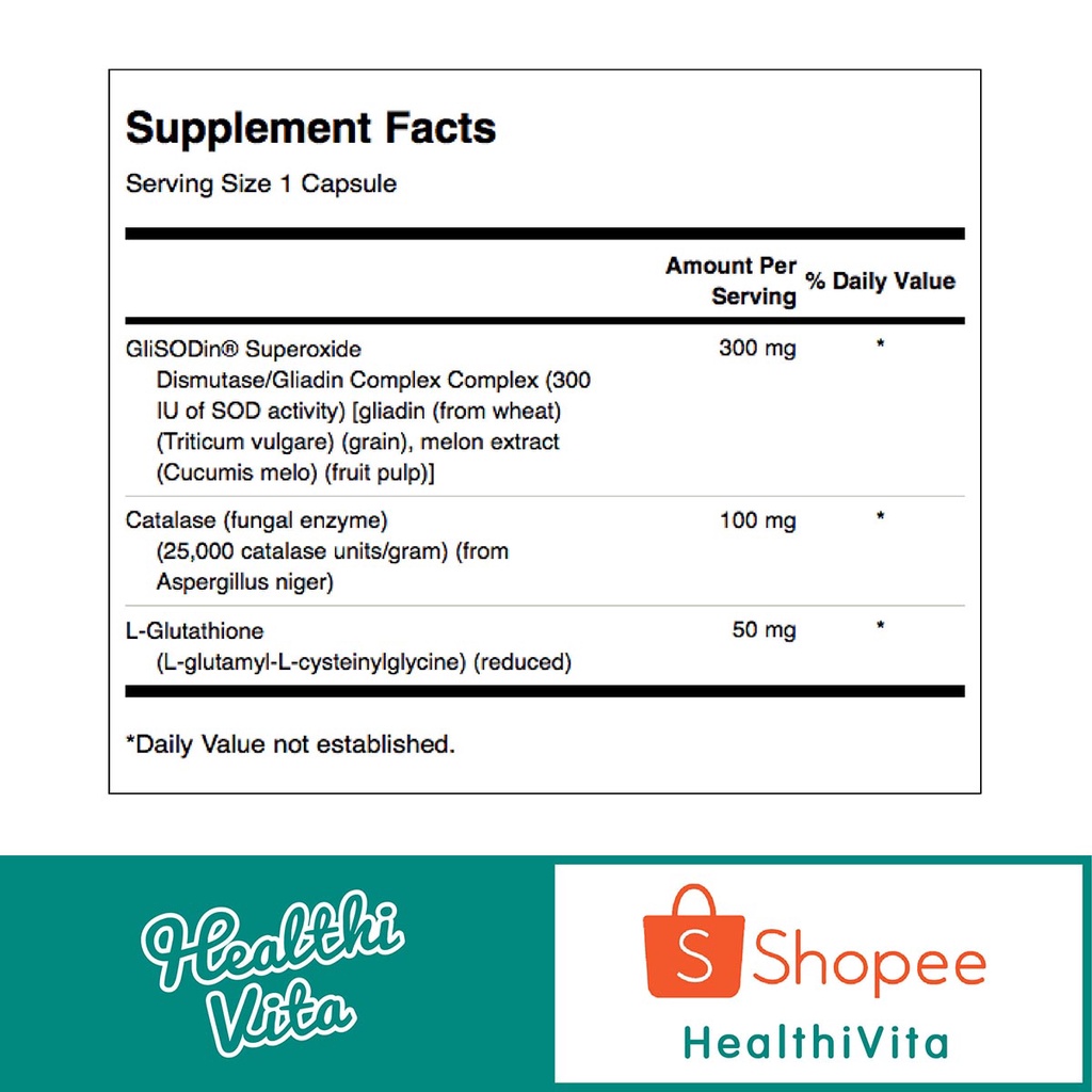 SOD Gliadin Complex 300 Mg. 60 Caps EXP 0224 healthivita ThaiPick