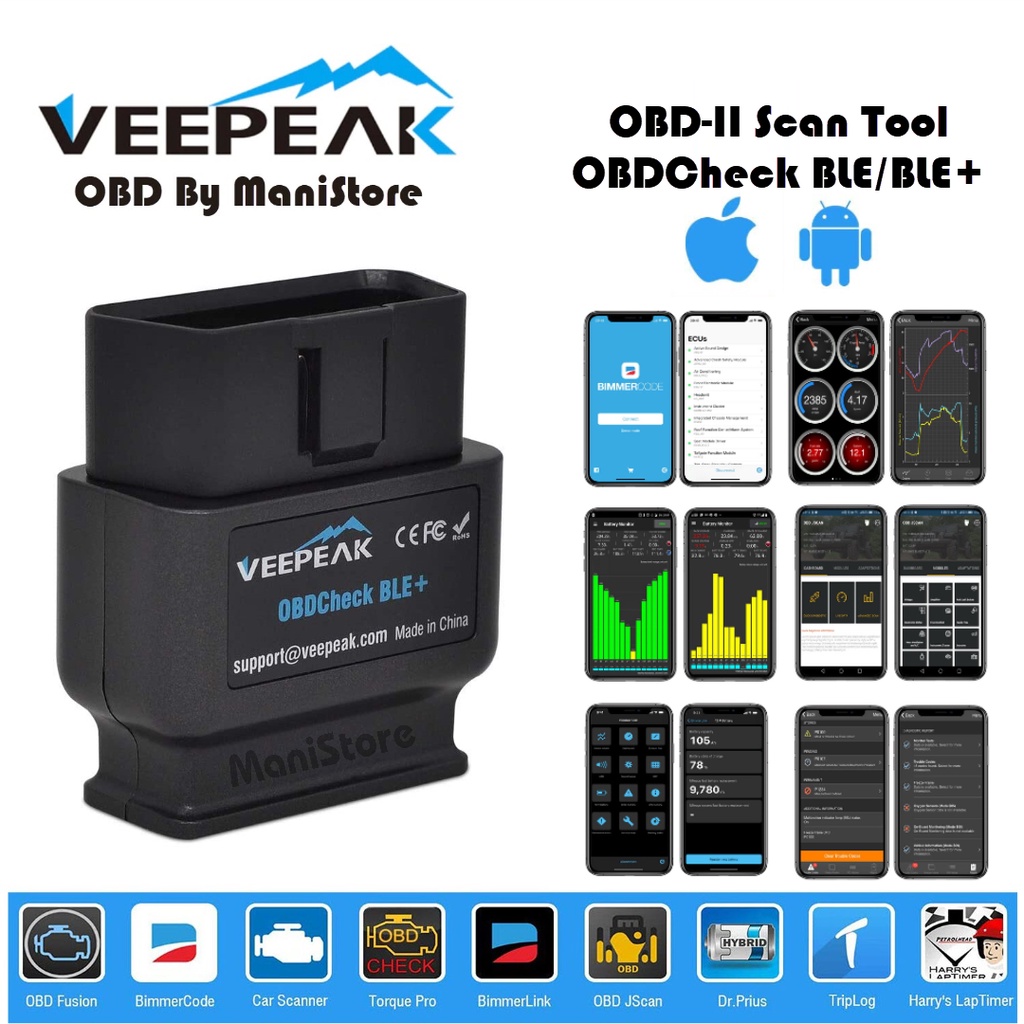 VeePeak OBDCheck BLE / BLE+ Bluetooth 4.0 OBD2 Scanner for iOS