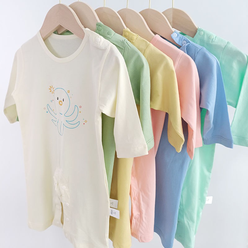【COD】♣☏ >Baby Summer Onepiece newborn Bamboo Fiber Long Sleeve Thin