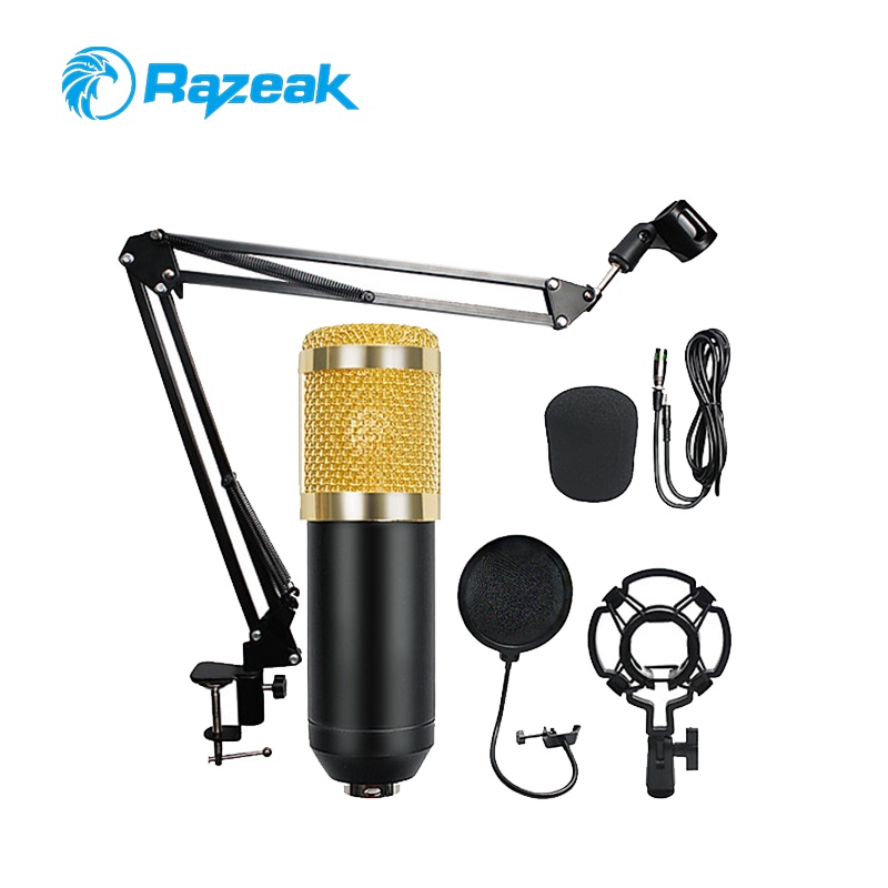Razeak BM800 ไมค์คอนเดนเซอร์ Pro Condenser Mic Microphone พร้อมขาตั้ง