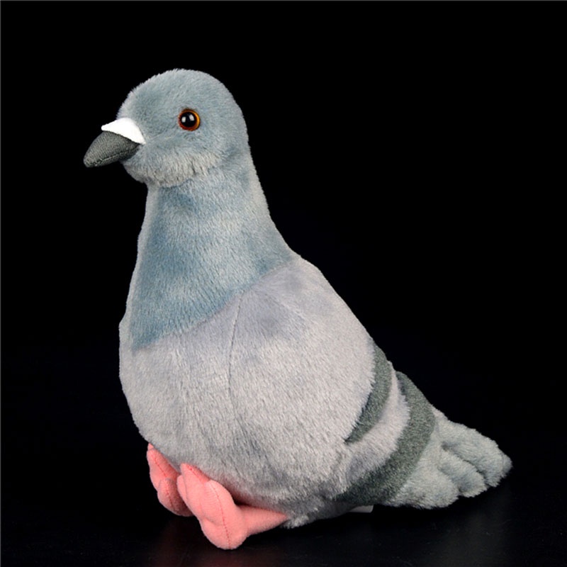 19 cm High Realistic Grey Hill Pigeon Plush Toys Soft Lifelike Pigeons