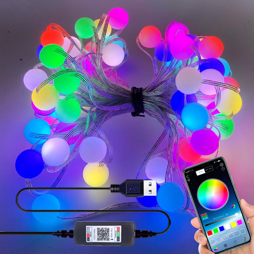 BUSB RGB LED String Christmas Lights For Bedroom WS2812B RGB Led Light