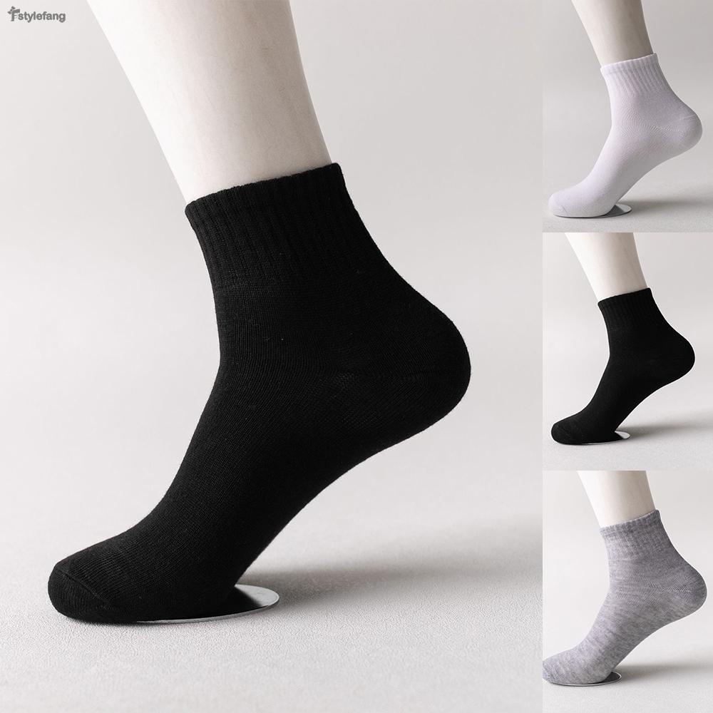 STYLEF10 Pair Mens Womens Sports Gym Ankle Socks Low Cut Solid Cotton