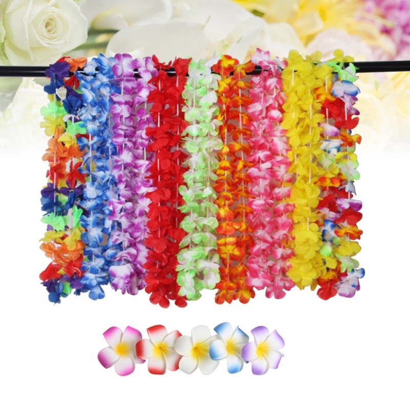 Hawaiian Luau Flowers Hair Clips Garland Lei for Party Favor (Random