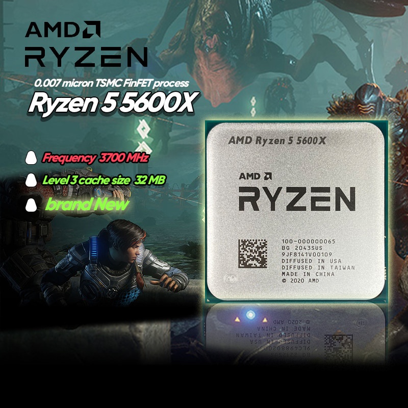 ใหม่ AMD Ryzen 5 5600X R5 5600X 3.7 GHz 6Core 12Thread 7NM 65W L3=32M