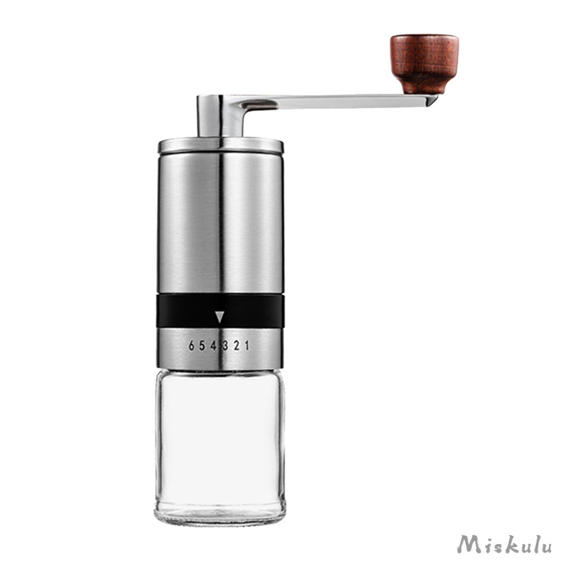 Portable Manual Coffee Grinder Conical Ceramic Burrs Stainless Steel