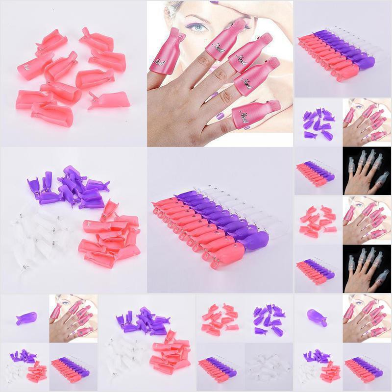 N2HAO Plastic Toe Nail Art Soak Off Clip Cap UV Gel Polish Remover Wrap Manicure cupcake.th