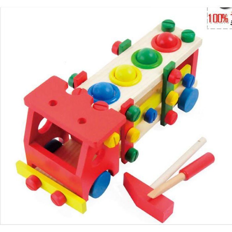 Disassembly Screw Wooden Educational Toys Children Assembled Car