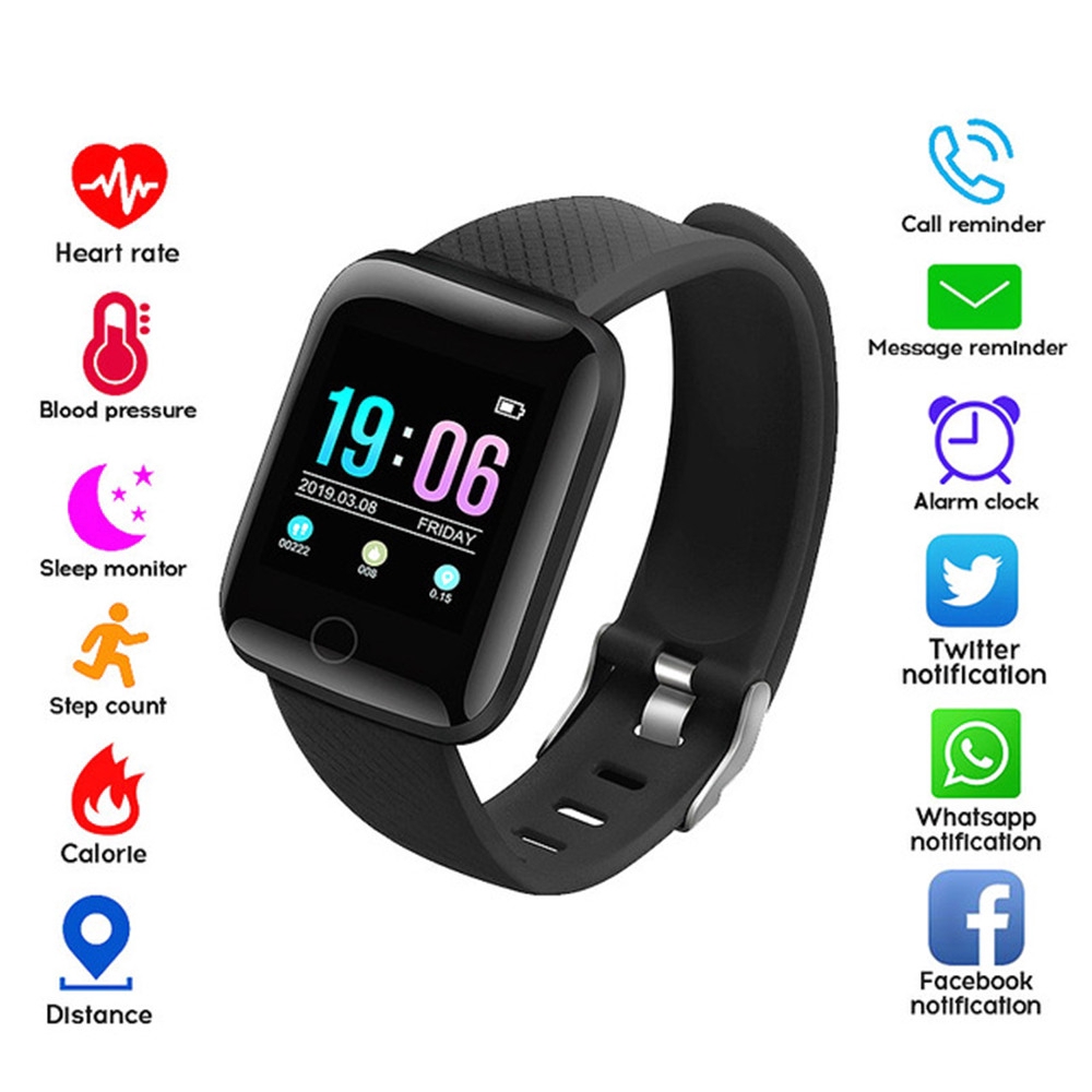 116plus Smart Bracelet Waterproof Smart Watch Blood Pressure Heart Rate