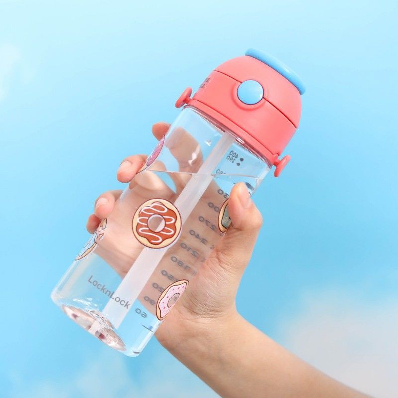 Lock Lock Straw Cup Plastic Children's Donut Cup Portable Cup Cute Drinking Cup Female Learning