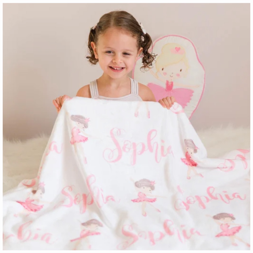 LVYZIHO Personalized Ballerina Baby Blanket Custom Kids Blanket