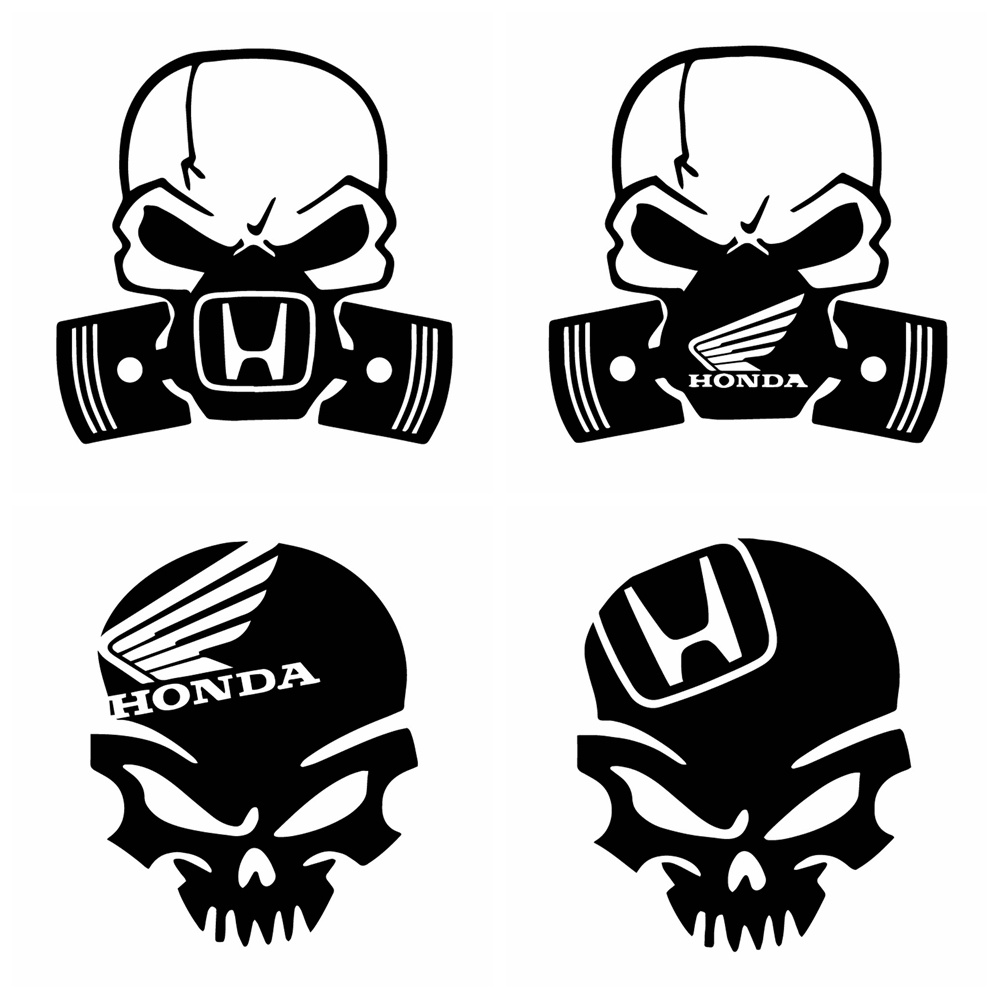 Car Sticker Honda LOGO Skull Car Stickers Hood Tailgate Side Window