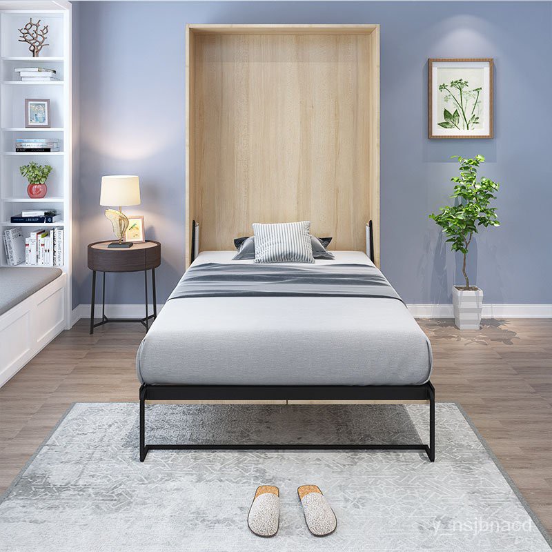 Invisible Folding Bed Manual Foot Home MultiFunctional Bed Space Saving Wall Bed Wardrobe