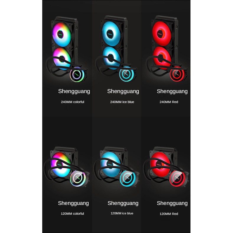 120 240 mm Allinone CPU Watercooled Radiator Mute RGB Computer All