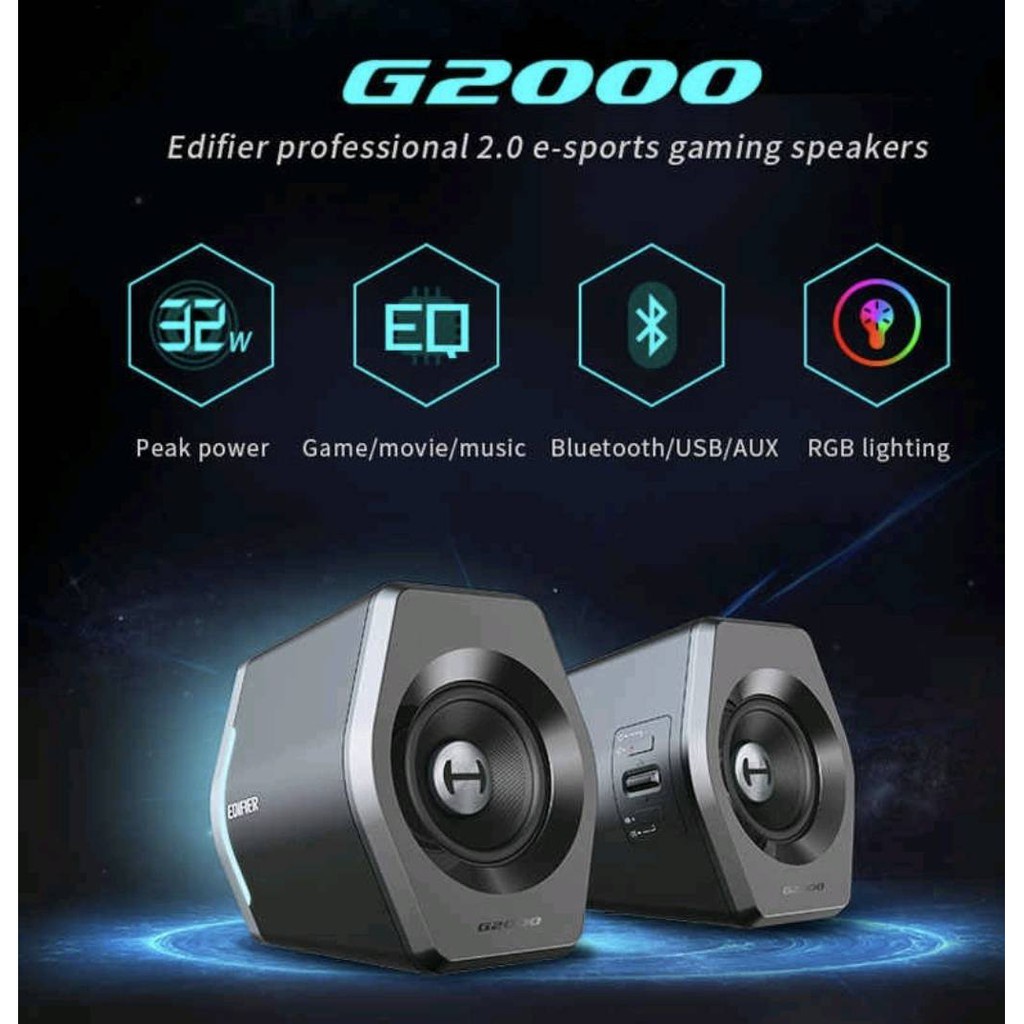 EDIFIER GAMING SPEAKER G2000 (2.0) BLACK ลำโพงบูลทูธ (เวอร์ชั่นภาษา