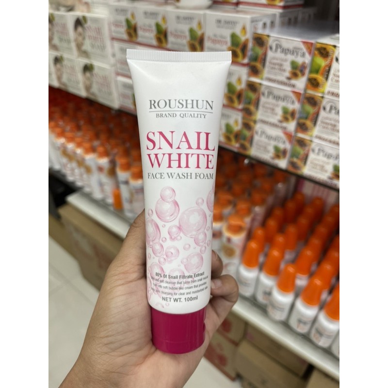 Roushun Snail White Face Wash Foam 100ml Shopee Thailand
