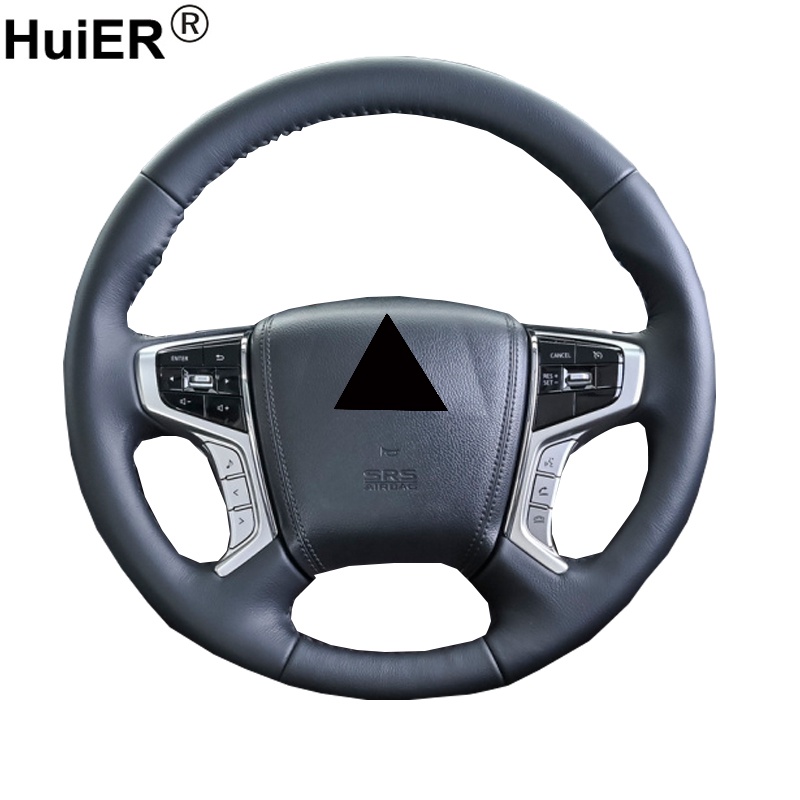 Hand Sewing Car Steering Wheel Cover Volant Wrap For Mitsubishi Pajero