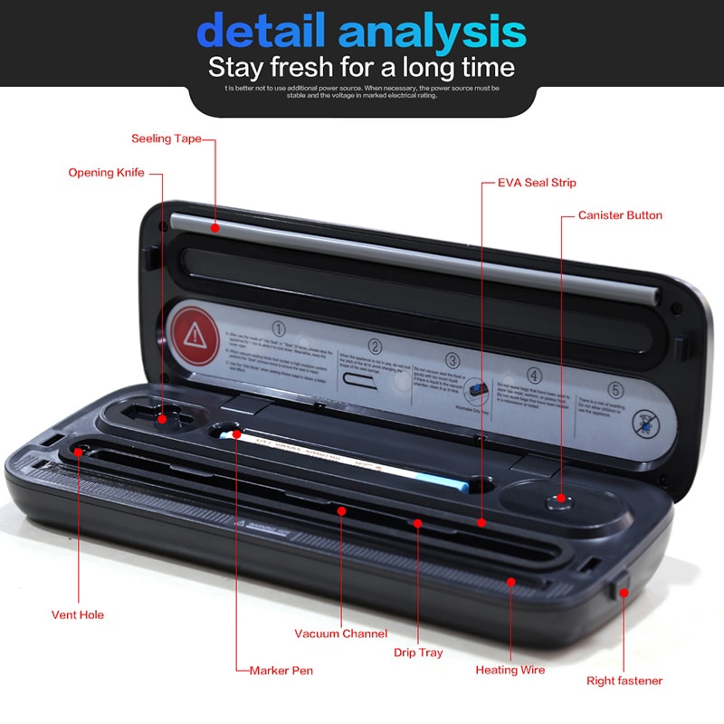 Best Electric Vacuum Sealer Machine 220V 110V With 10pcs Food Saver