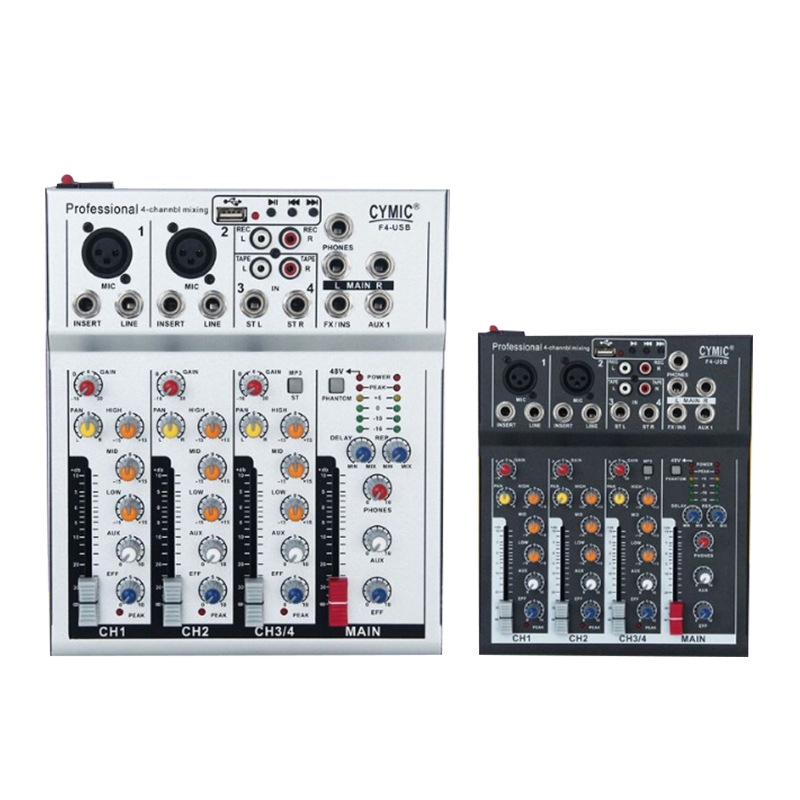 Mini 4 Channel Karaoke Audio Mixer Amplifier Professional Microphone