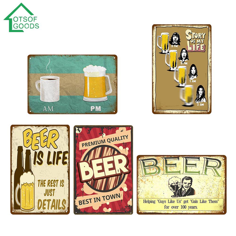 LOTSOFGOODS☆ Beer Plate Vintage Metal Signs Tin Signs Poster Decor Tin