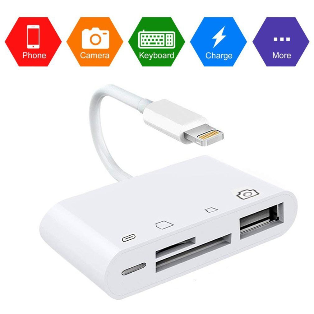 Lightning to USB Camera Reader สายเคเบิลสายเคเบิล SD / Micro SD สำหรับ