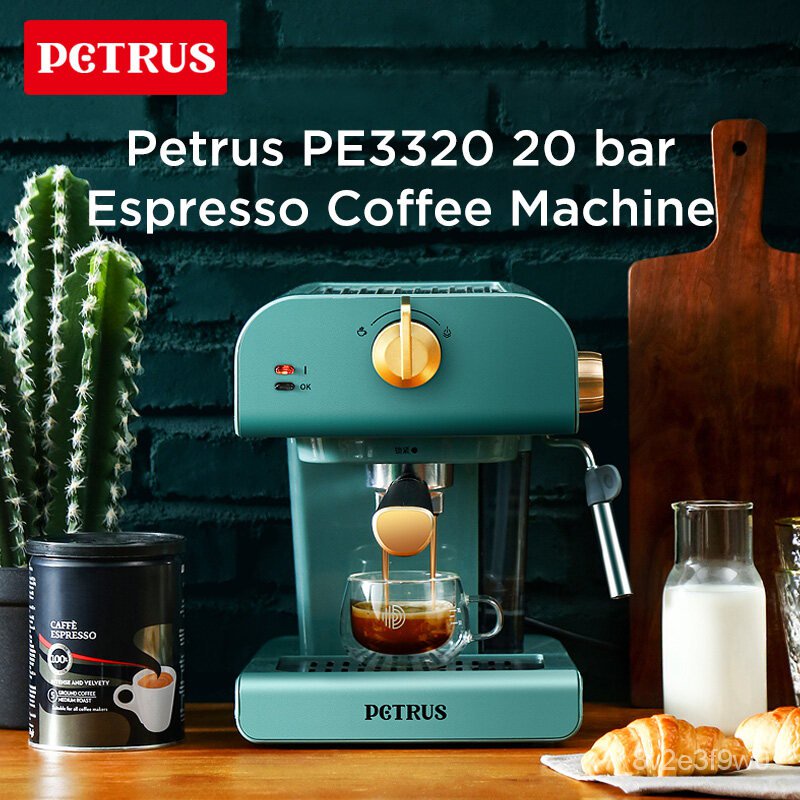 Petrus PE3320 20bar semiautomatic espresso coffee machine with steam