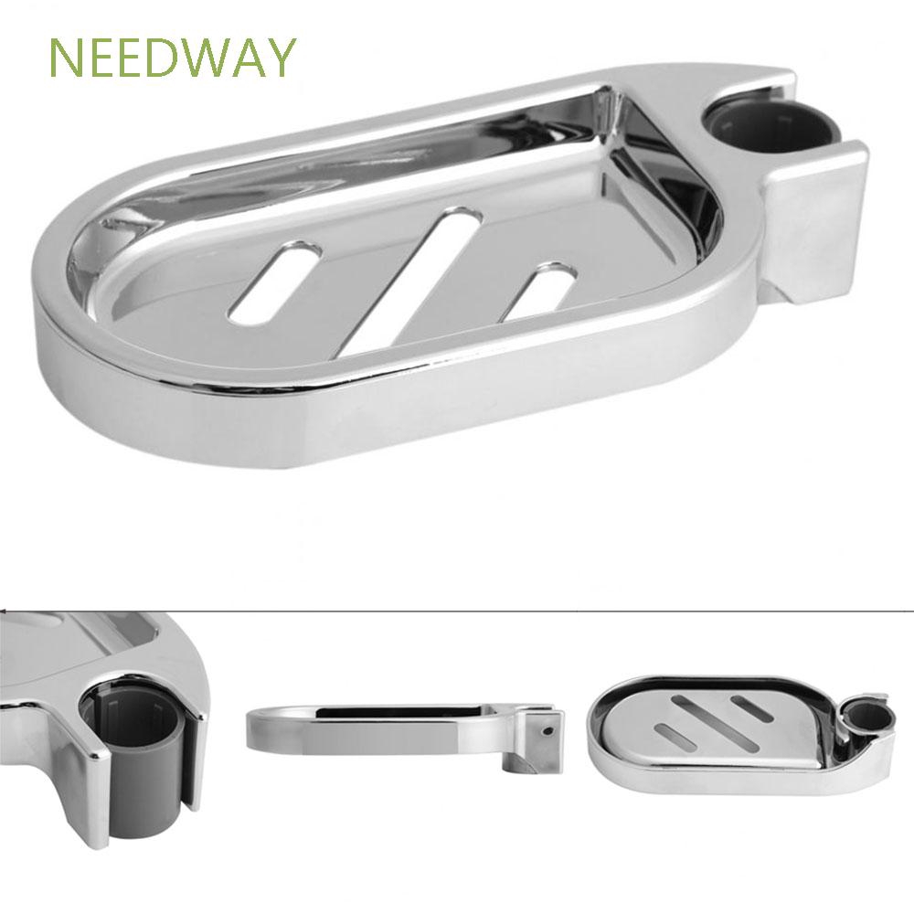 NEEDWAY Bathroom Rail Adjustable Shower Rod Slide Soap Dish needway