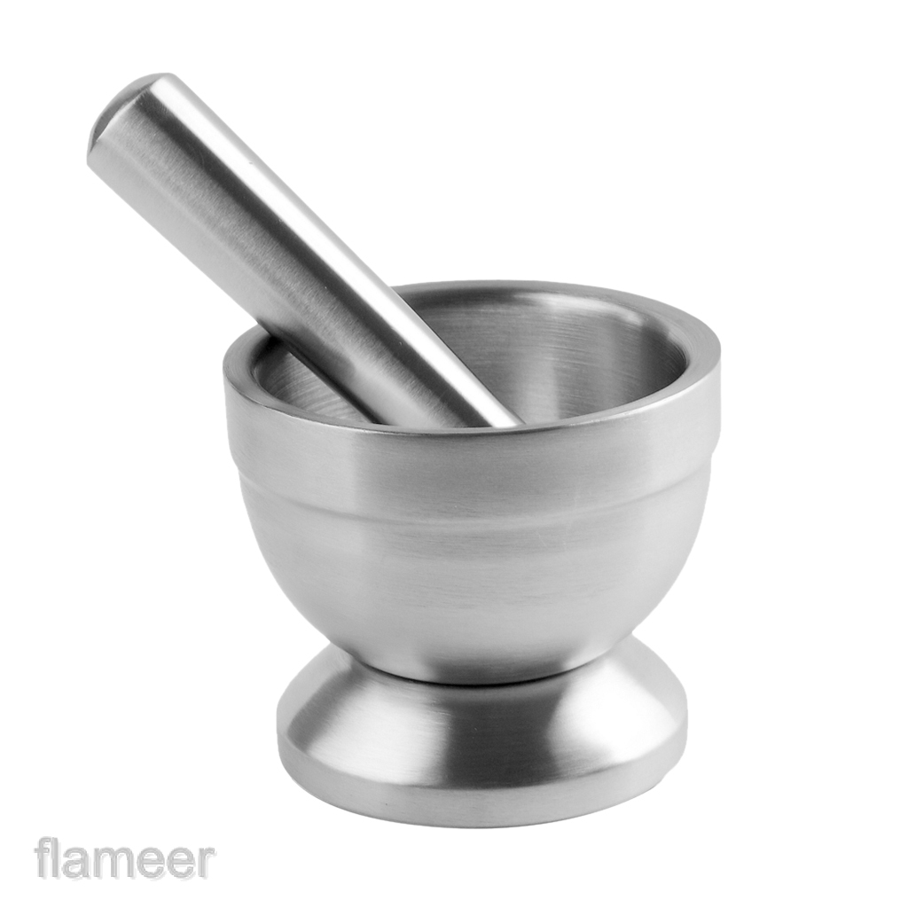 Stainless Steel Mortar & Pestle Set Garlic Spice Herb Medicine Grinder