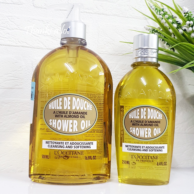 ออยล์อาบน้ำ บำรุงผิว Loccitane Almond Shower Oil ขนาด 250 ml.ขวดปั๊ม