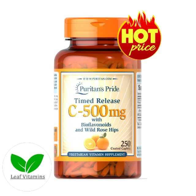 Puritan's Pride Vitamin C500 mg Bioflavonoids & Wild Rose Hips Timed