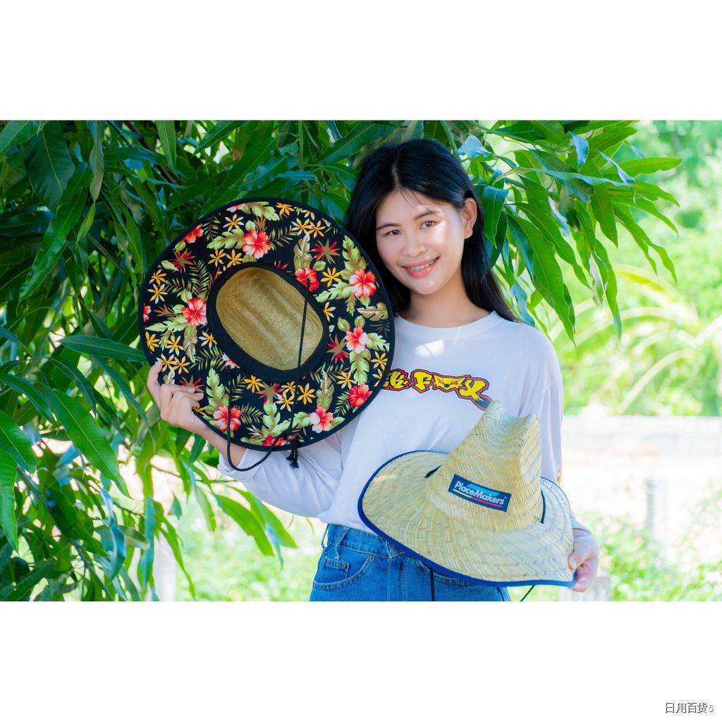 PlaceMakers หมวกปอถัก มี 2 ลาย ดำดอกแดง ดำดอกชมพู s07y0ql5t9 ThaiPick