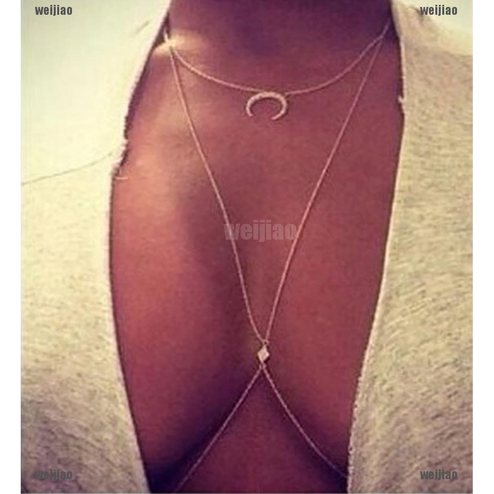 N2HAO Sexy Ladies Belly Waist Cross Body Harness Chain Necklace Bikini