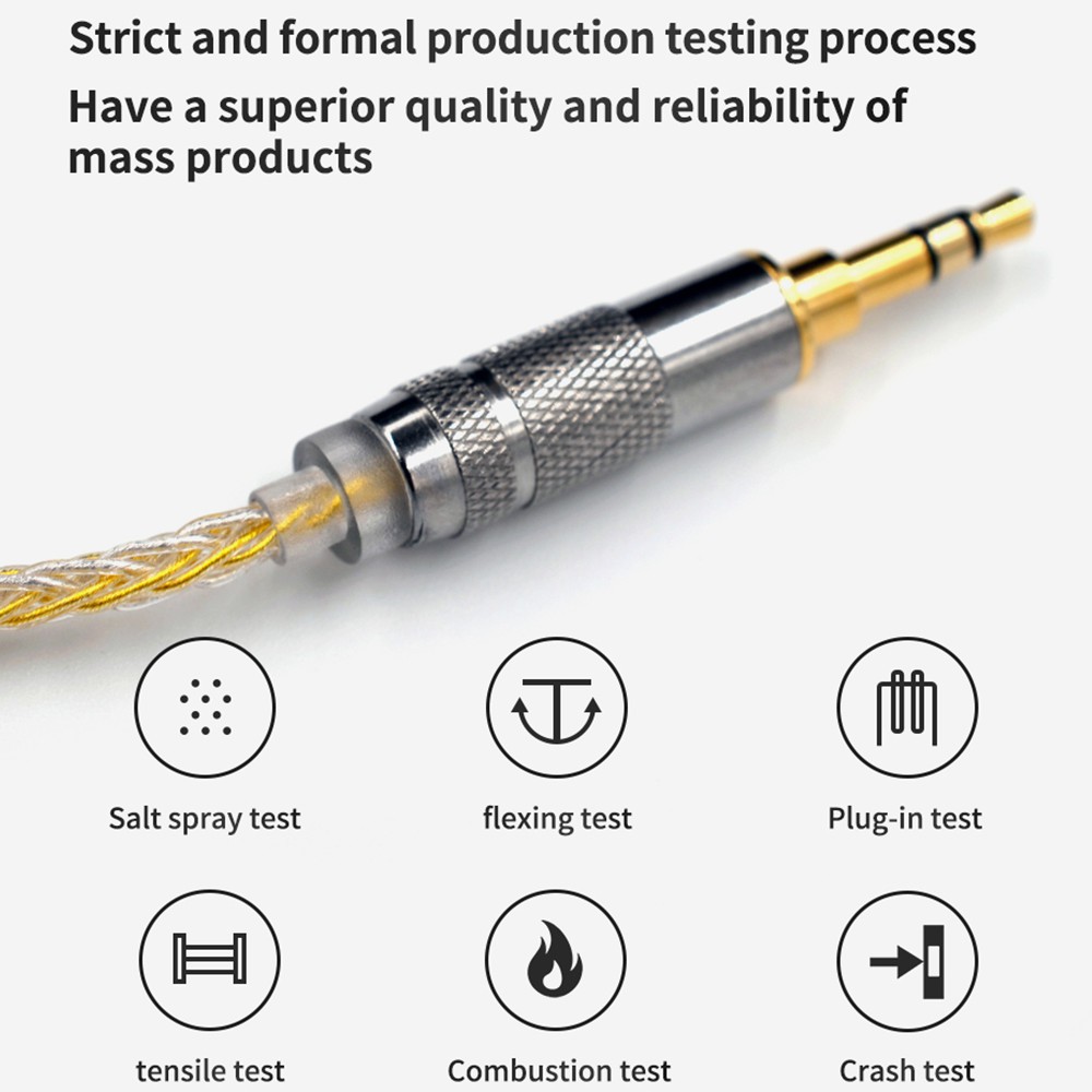 KZ Gold Silver Mixed Cable 200 Core Upgrade Cable 2PIN 0.75mmMMCX